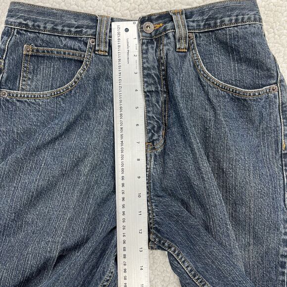 Anchor Blue Baggy Denim Shorts Men’s Size 30 Blue Y2K Hip Hop Streetwear - Picture 11 of 12